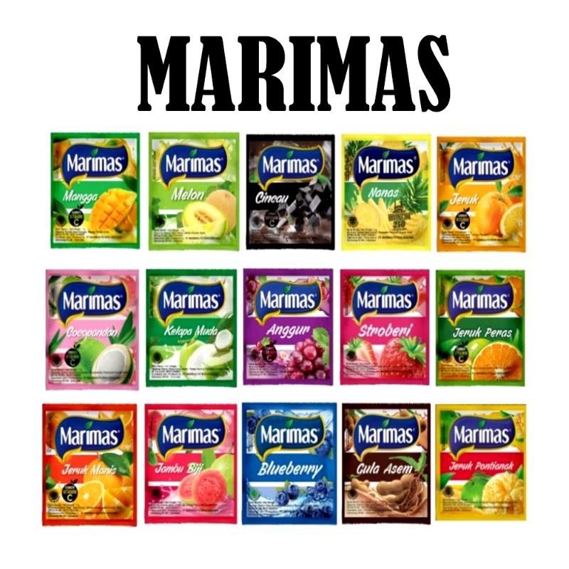 Jual Marimas minuman buah aneka rasa 1renteng isi 10sachet | Shopee ...