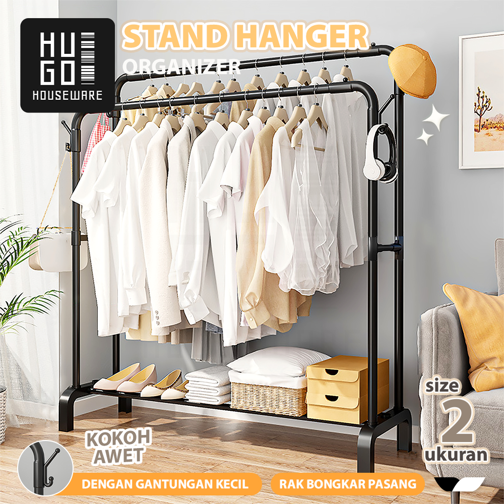 Jual HUGO Gantungan Baju Serbaguna Stand Cloth Hanger Gawang Rak ...