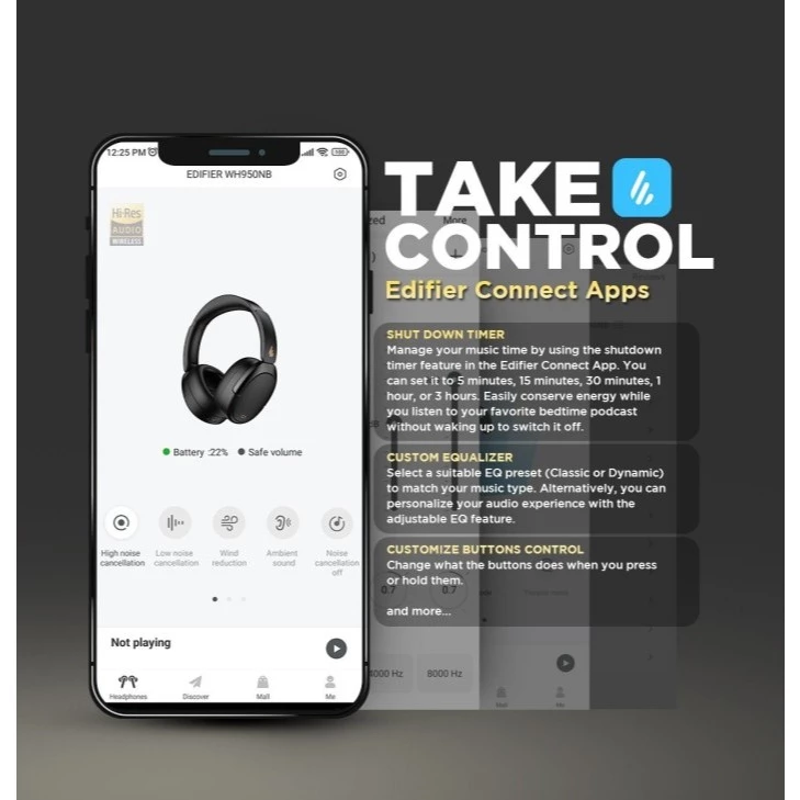 Edifier WH950NB Wireless Noise Cancellation Over-Ear Headphones