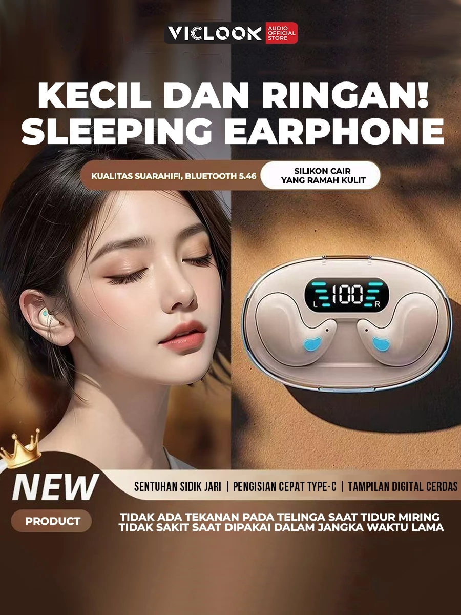 kecil dan ringan sleeping earphone