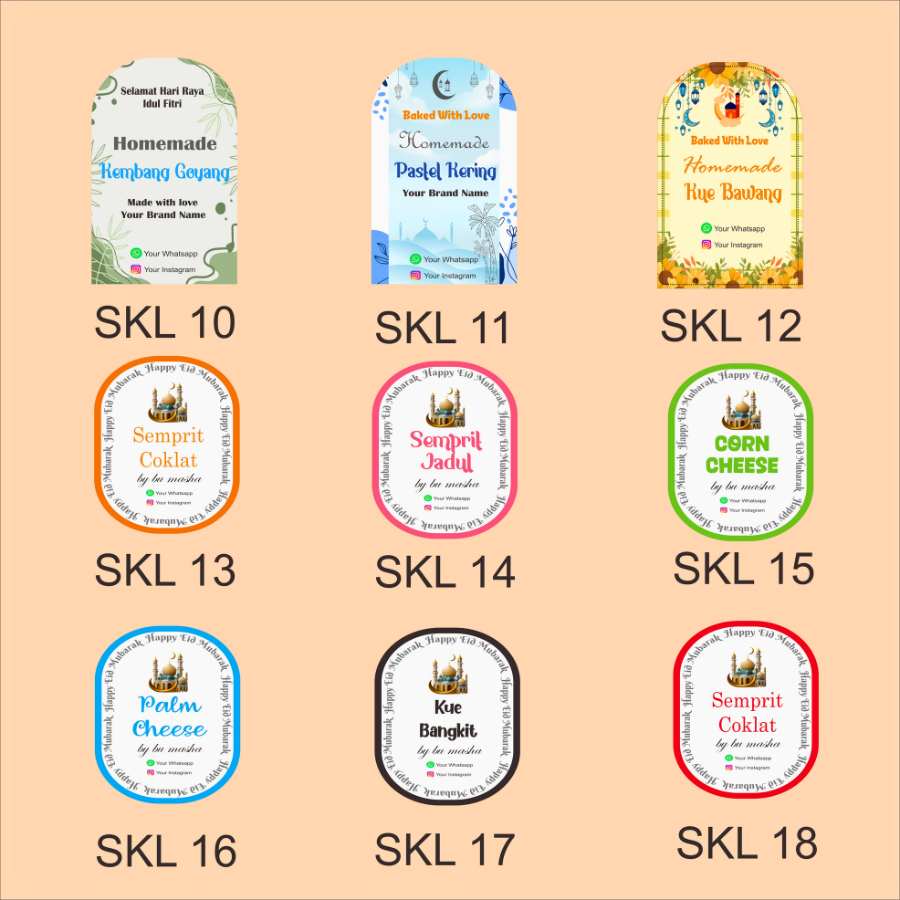 Jual Stiker Makanan Stiker Roti Sticker Bakery Stiker Kuker Oval a3 ...