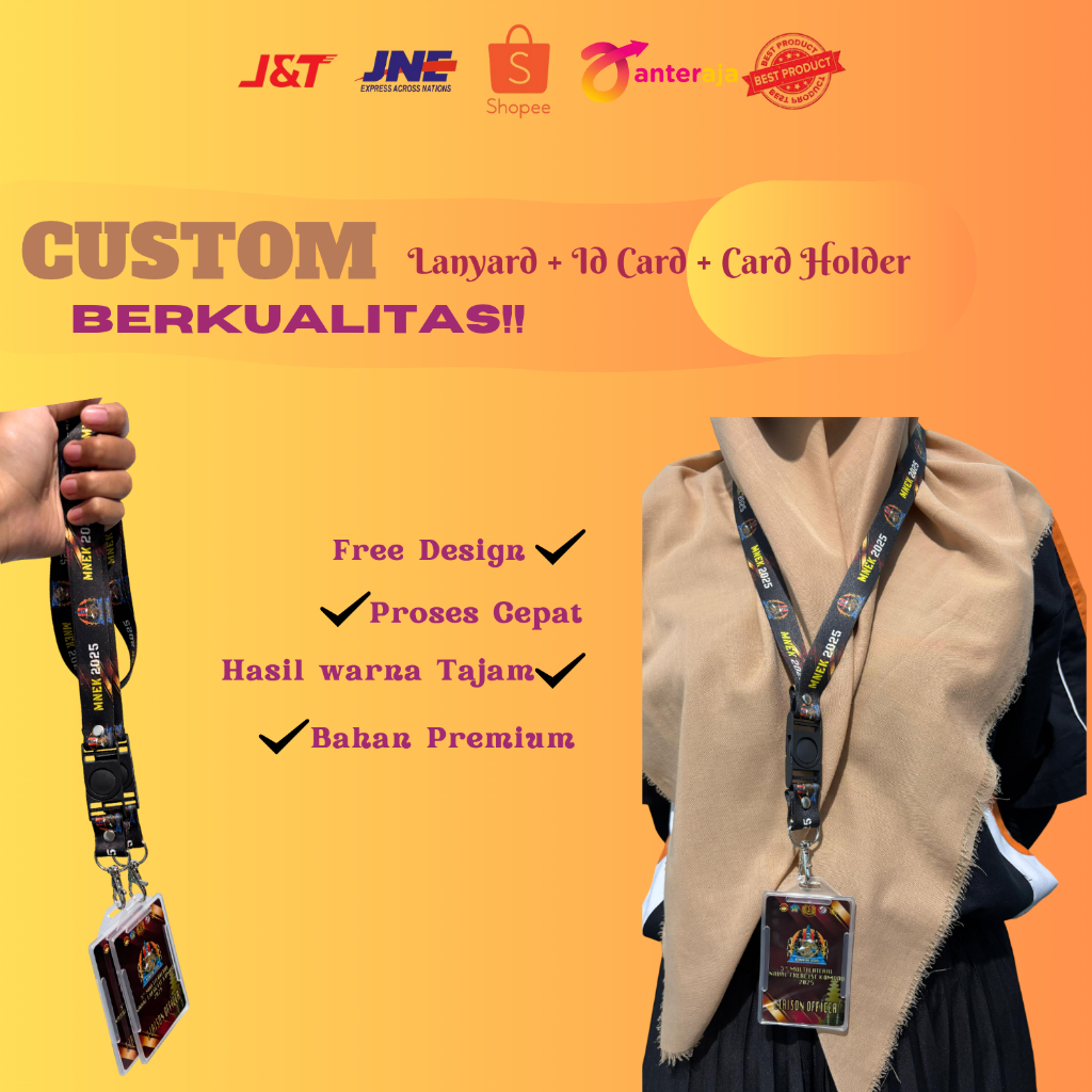 Jual Paket set lengkap lanyard 2 cm dua sisi + id card + frame | Shopee ...