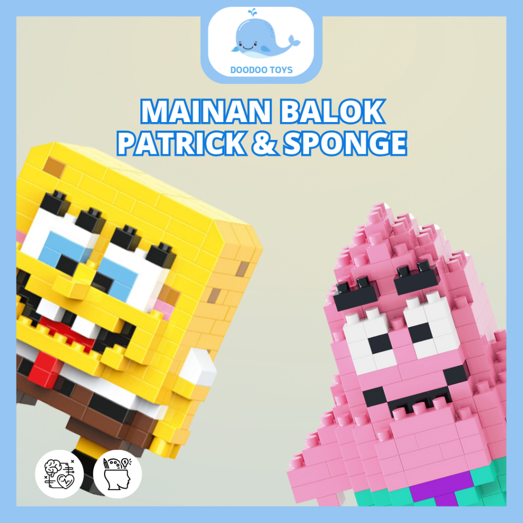 Jual Doodoo Nano Block Mainan Balok Susun Karakter Spongebob Patrick ...