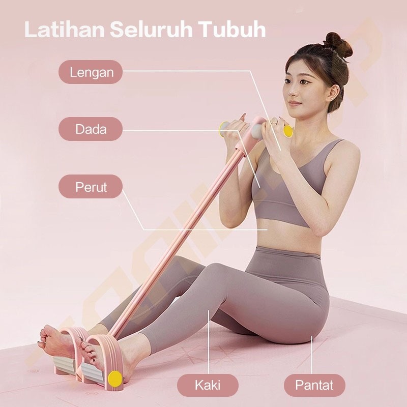 TrailTop Tummy Trimmer Fitness 4 Tali 6 Tali Alat Olahraga Pengecil Perut Alat Olahraga Di rumah