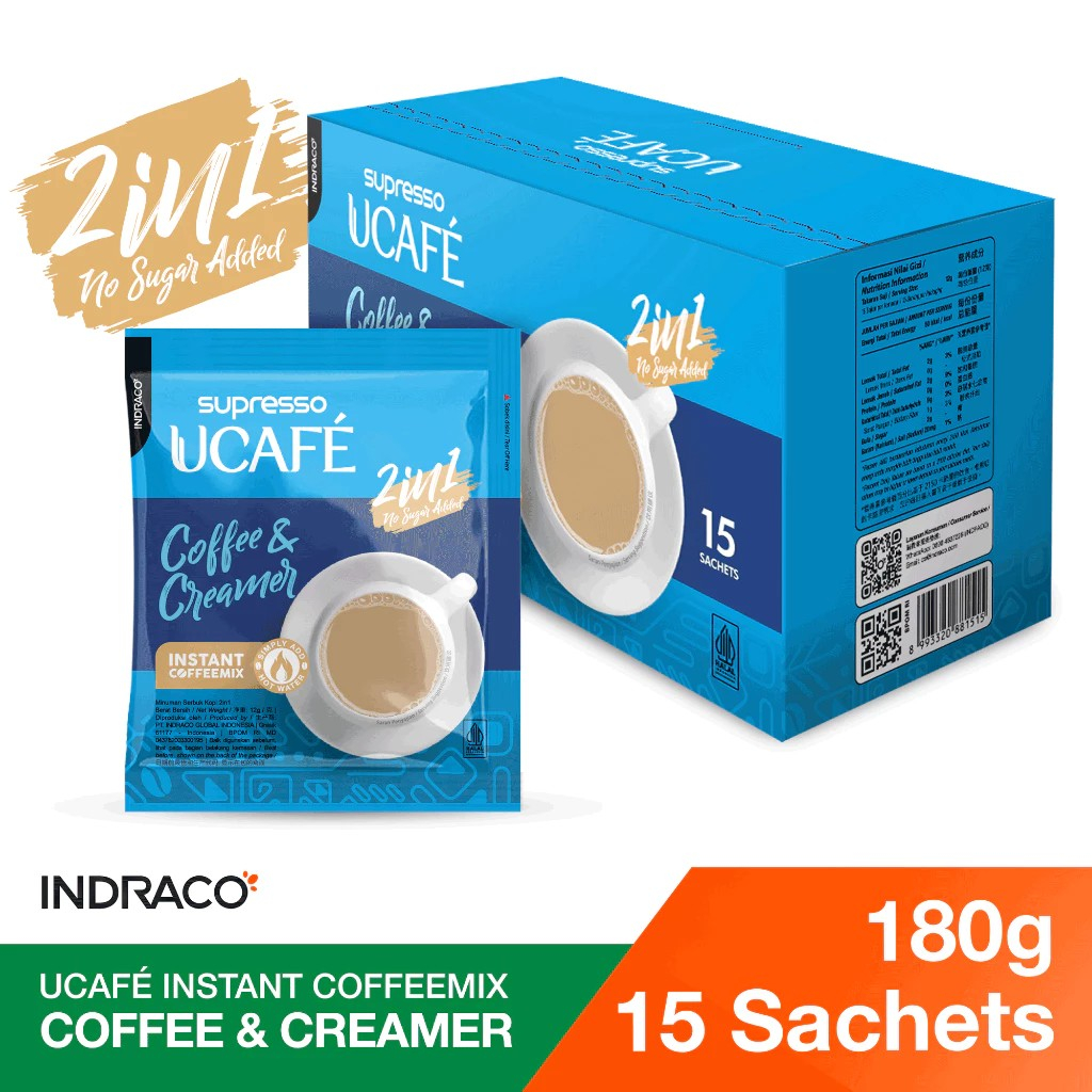 Jual UCAFE Instant Coffeemix 2 in 1 Coffee & Creamer (15 sachets x12g ...