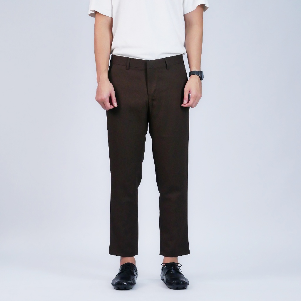 Jual Mubeng - Celana Ankle Slimfit Coklat Series | Shopee Indonesia