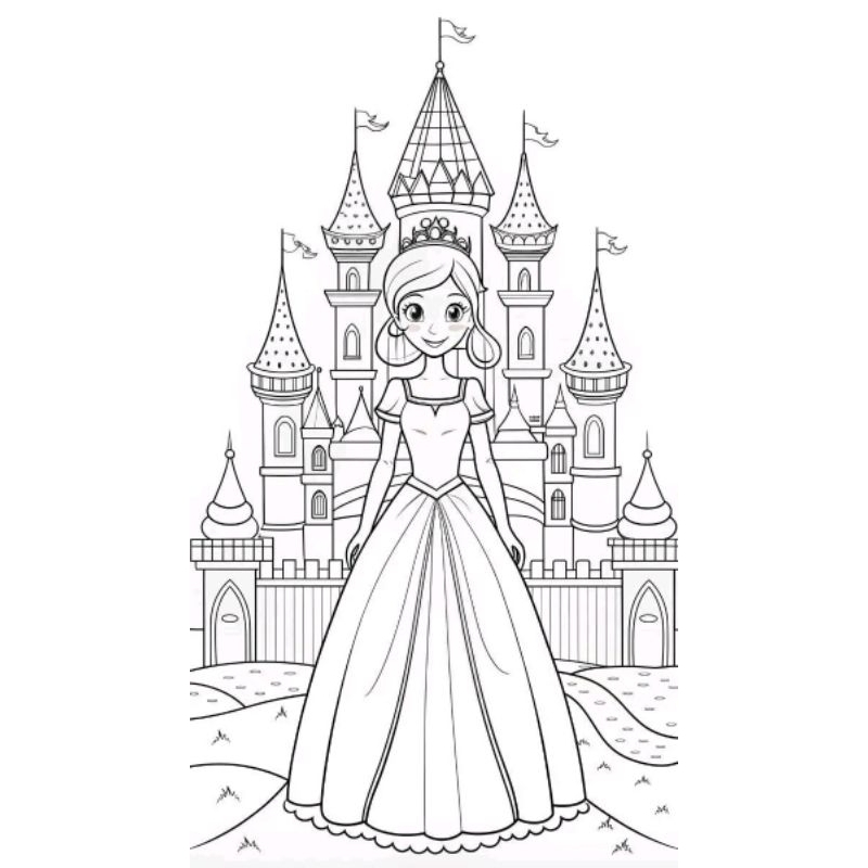 Jual Gambar mewarnai Sketsa Princess (Random) isi 30 lrmbar | Shopee ...