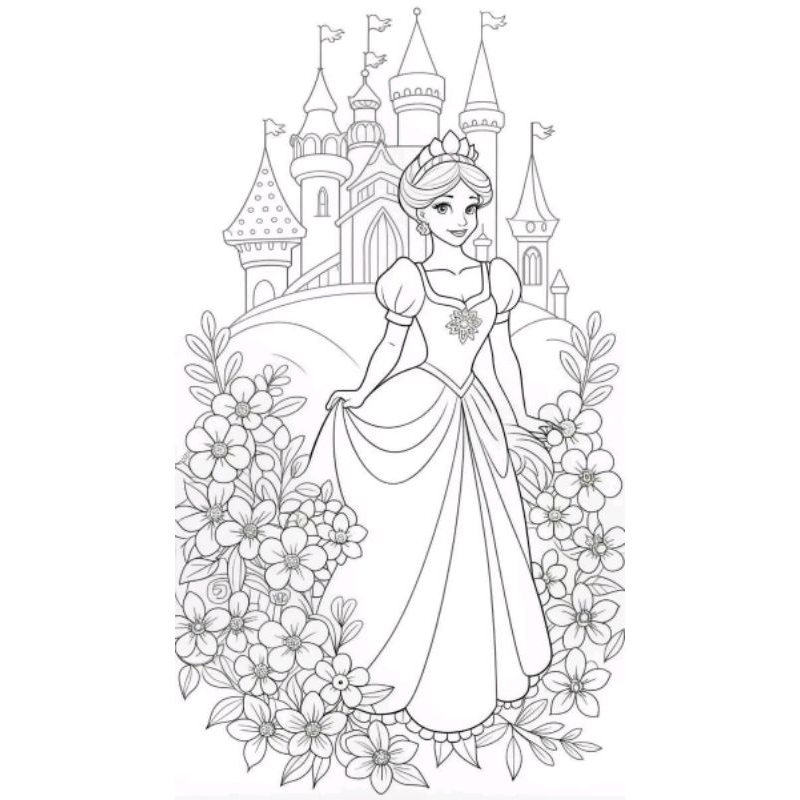 Jual Gambar mewarnai Sketsa Princess (Random) isi 30 lrmbar | Shopee ...