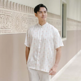 Beatrice Clothing Oliver Shirt - Kemeja Pria Motif Lebaran Lengan Pendek Kerah Koko