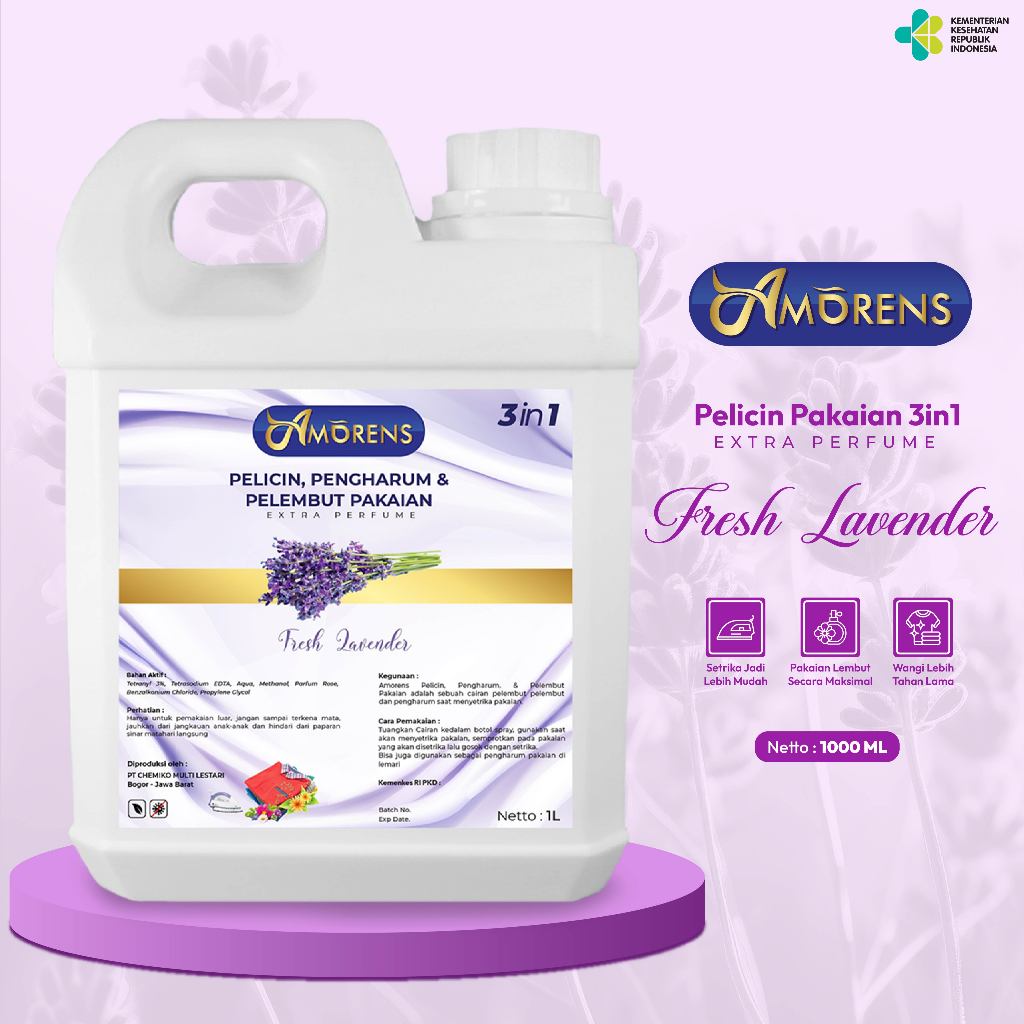 Jual AMORENS Pelicin Setrika & Pakaian 3 in 1 1000ml [1 Liter] | Shopee ...