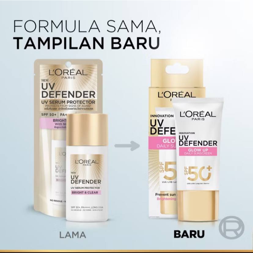 Jual L'Oreal Paris UV Defender Serum Protector Sunscreen Glow Up Bright ...