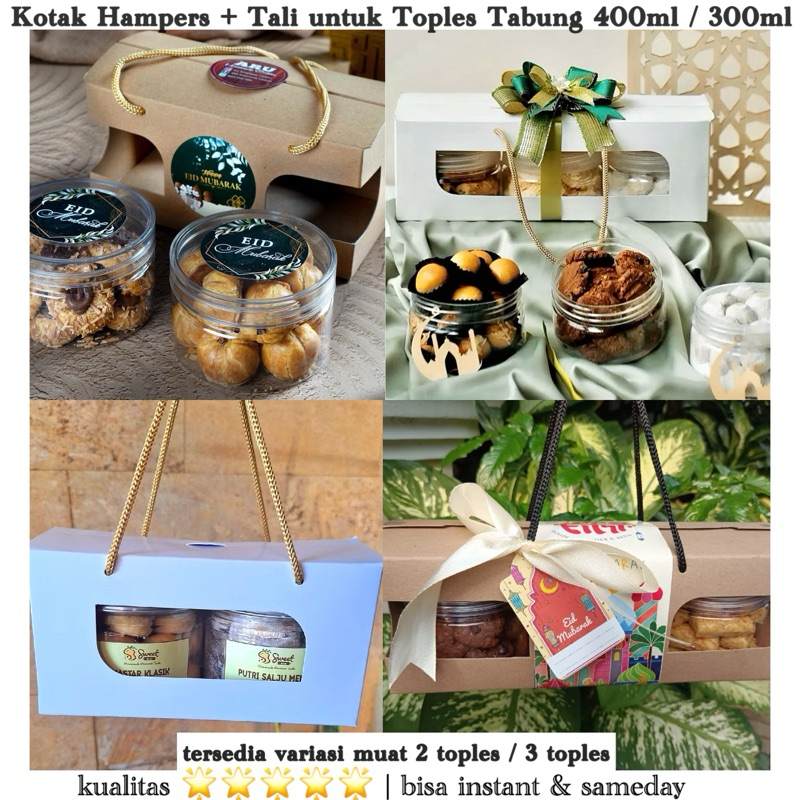 Jual Kotak Hampers Tali muat 2 Toples Tabung 400ml / 3 Toples 400 ml ...