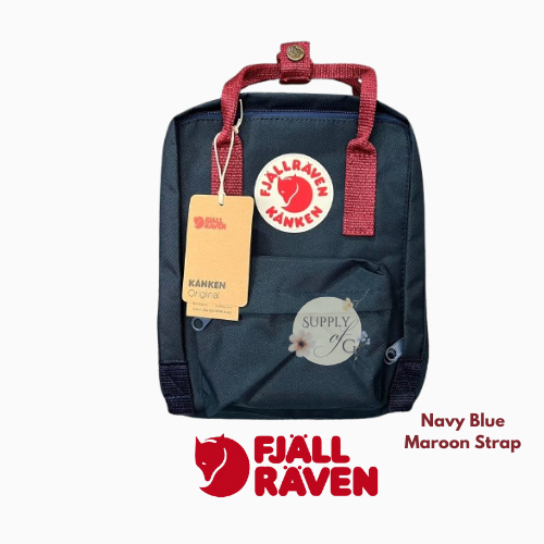Kanken Mini Maroon Blue Fjallraven Bags Fjallraven Kanken Unisex