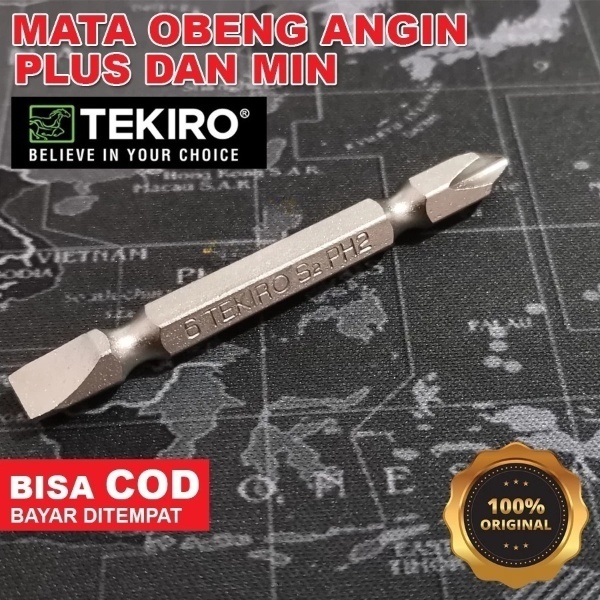 Jual MATA OBENG ANGIN TEKIRO PLUS MINUS ECER BIT (+) PH2, (-)6x65MM ...