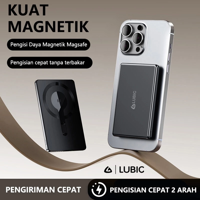 LUBIC Ultra thin Powerbank Wireless Fast Charging 15 W + PD 20W Magnetic Powerbank 5000mAh