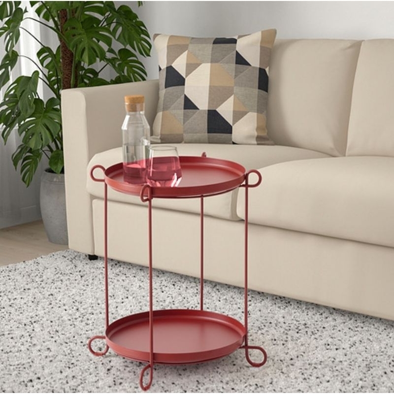 Jual Livelycke meja baki merah 50 cm, meja merah, meja tamu, coffee ...