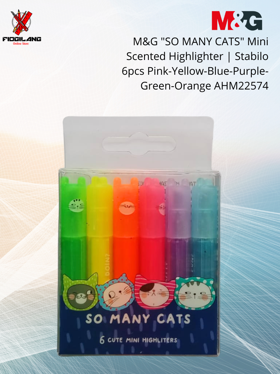 Jual M&G SO MANY CATS Mini Scented Highlighter | Stabilo | Penanda ...