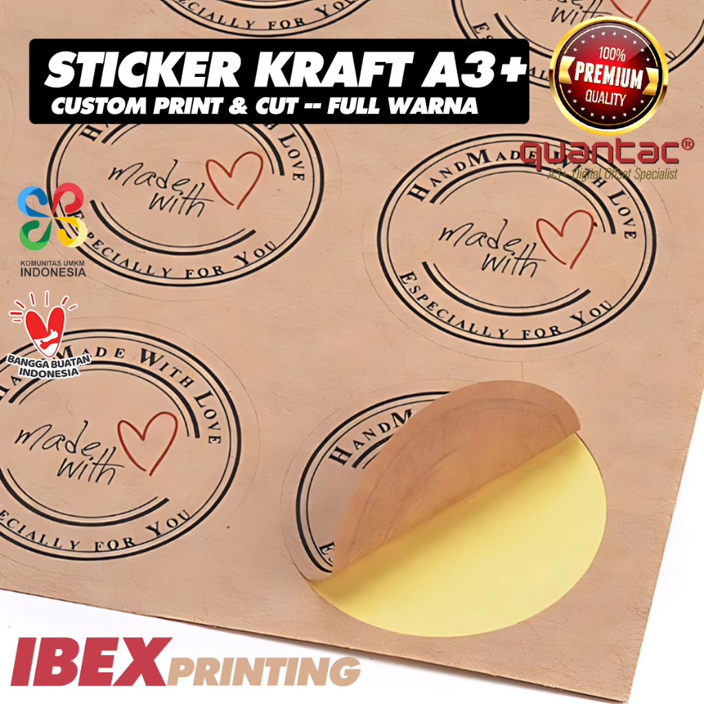 Jual Print Cetak Sticker Kraft A3+ KISS CUT Label Kemasan Skincare ...