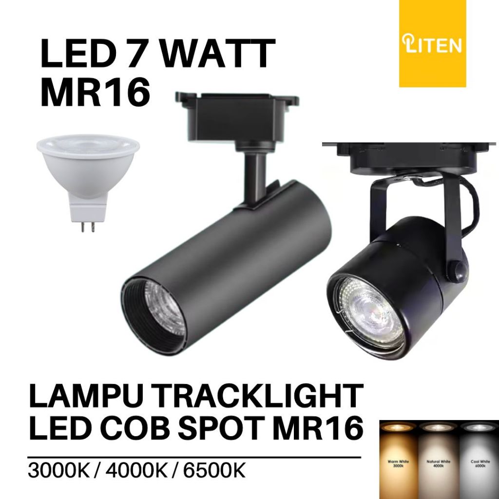 Jual LITEN Lampu LED Track Light Lampu Rel Tracklight Spot MR16 7w 7 ...