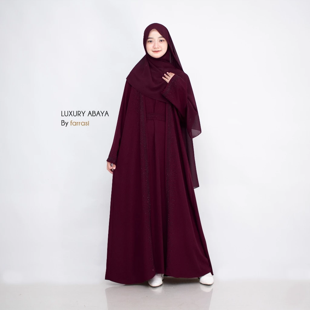 Gamis Premium Farrasi Abaya Luxury Abaya Premium tampilan depan