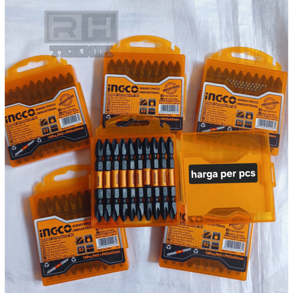 Jual INGCO MATA OBENG IMPACT PH2+PH2 65MM IMPACT SCREWDRIVER BIT MAGNET ...