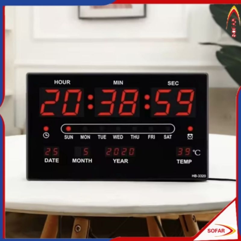 Jual Jam digital Dinding & Meja Digital Clock LED Merah / Biru / Hijau ...