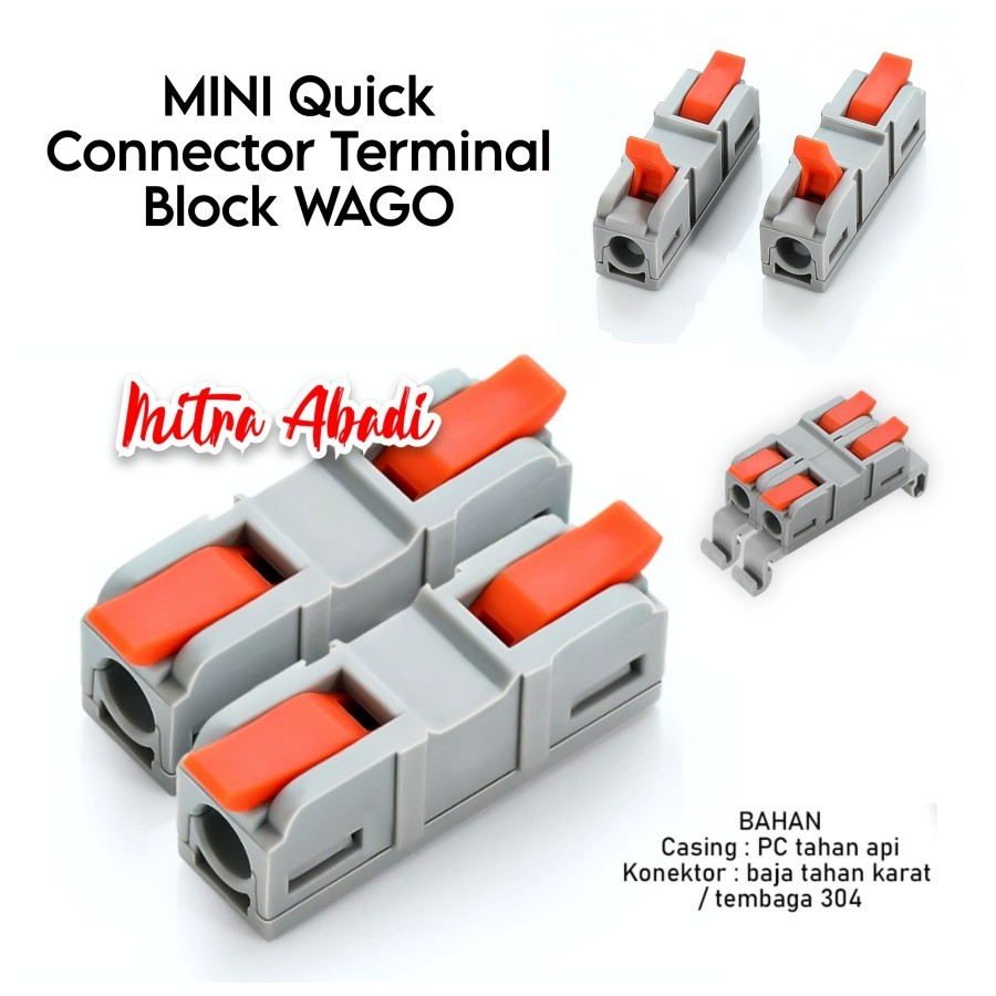 Jual MINI Quick Connector Terminal Block WAGO / Terminal Jepit Mini ...