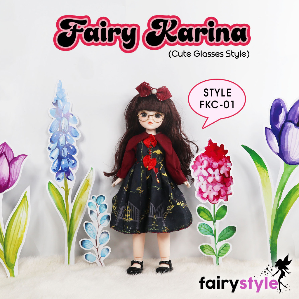 Jual Boneka Fairy Karina Cute Glasses BJD Ukuran 1/6 (30cm