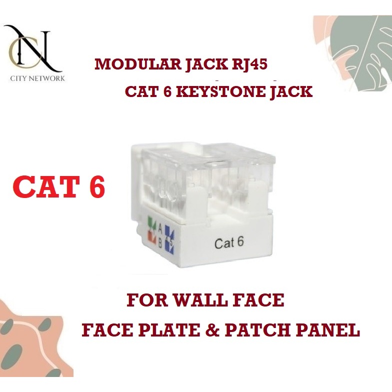 Jual MODULAR JACK RJ45 CAT 6 / CAT6 KEYSTONE JACK | Shopee Indonesia