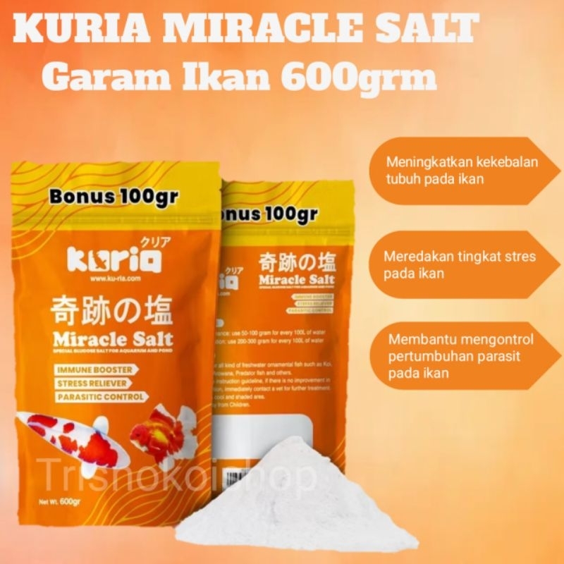 Jual KURIA Miracle Salt 600gr Garam Pond Kolam Ikan Koi | Shopee Indonesia