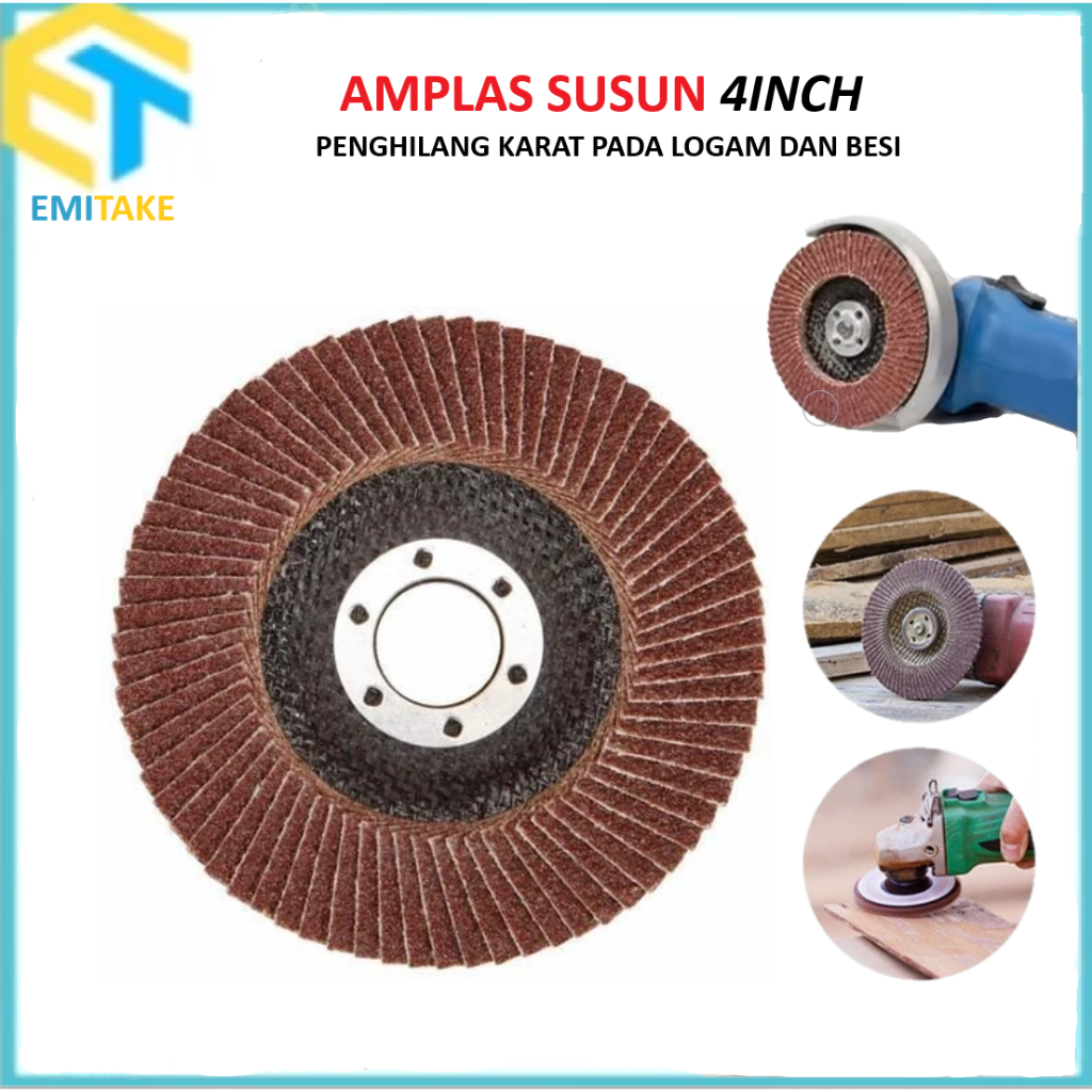 Jual Mata Gerinda Amplas Susun Grit 80 Flap Disc 4 Inch Mata Gerinda ...