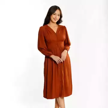 Jollie Dress Full Kancing Long Sleeves Casual Dress
