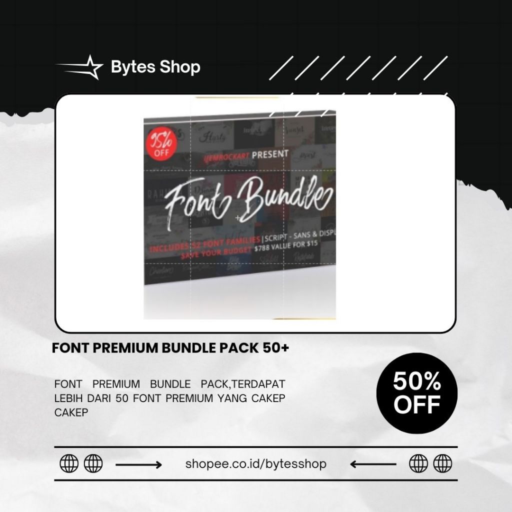Jual Font Premium Bundle Pack 50++ | Shopee Indonesia