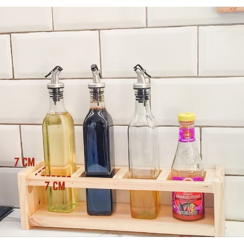 Jual RAK KAYU BOTOL MINYAK RAK MINIMALIS MULTIFUNGSI | Shopee Indonesia