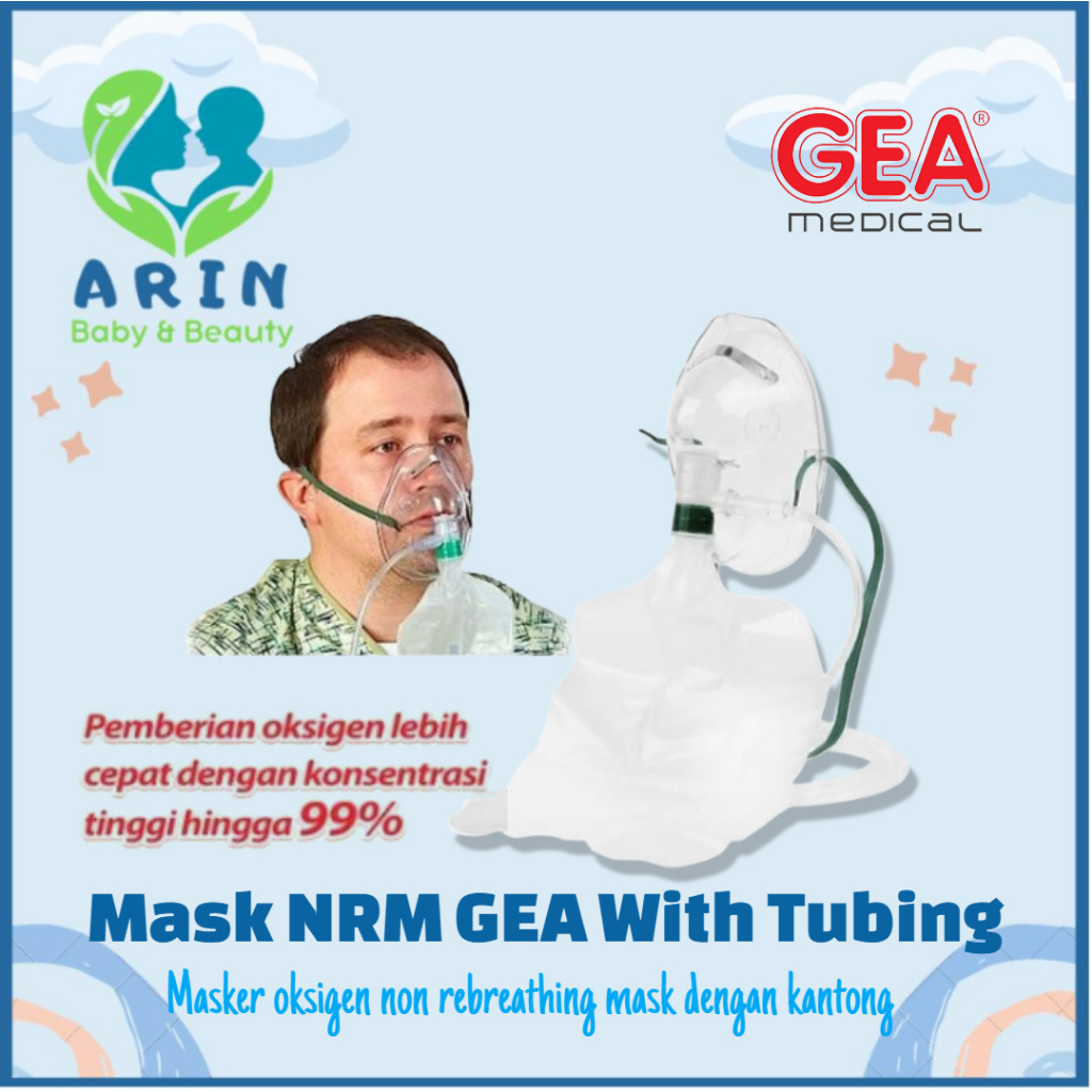 Jual Masker oksigen Non Rebreathing MASK NRM GEA With Tubing | Shopee ...