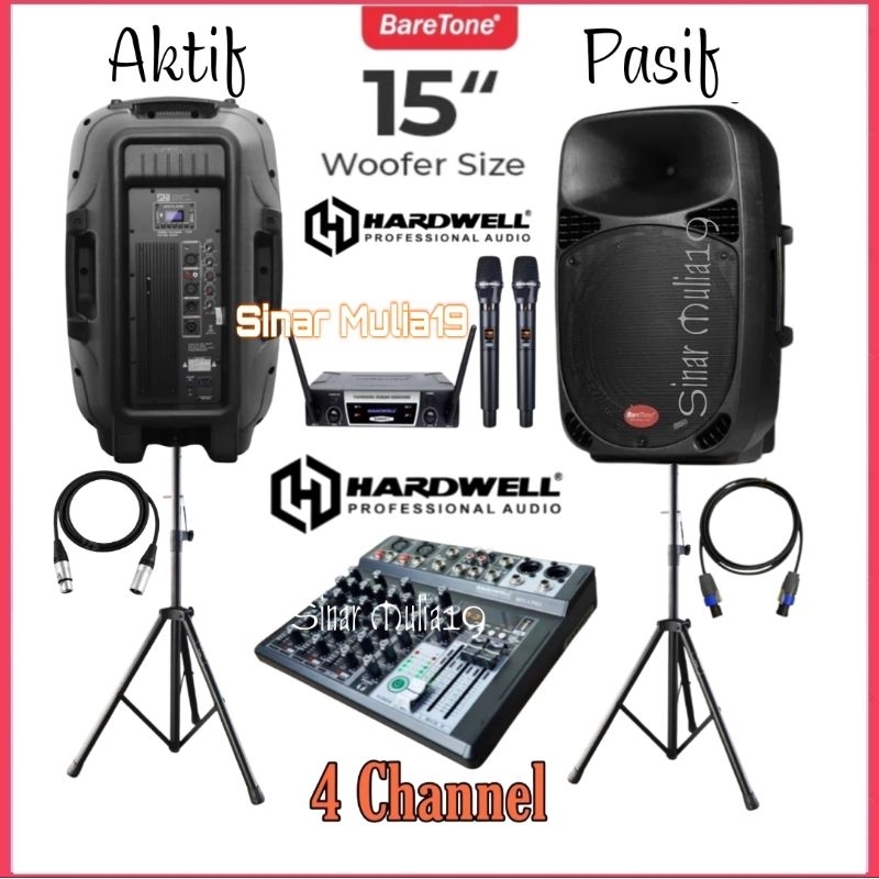 Jual Paket Komplit Sound System BareTone 15 Inch [ Aktif & Pasif ...