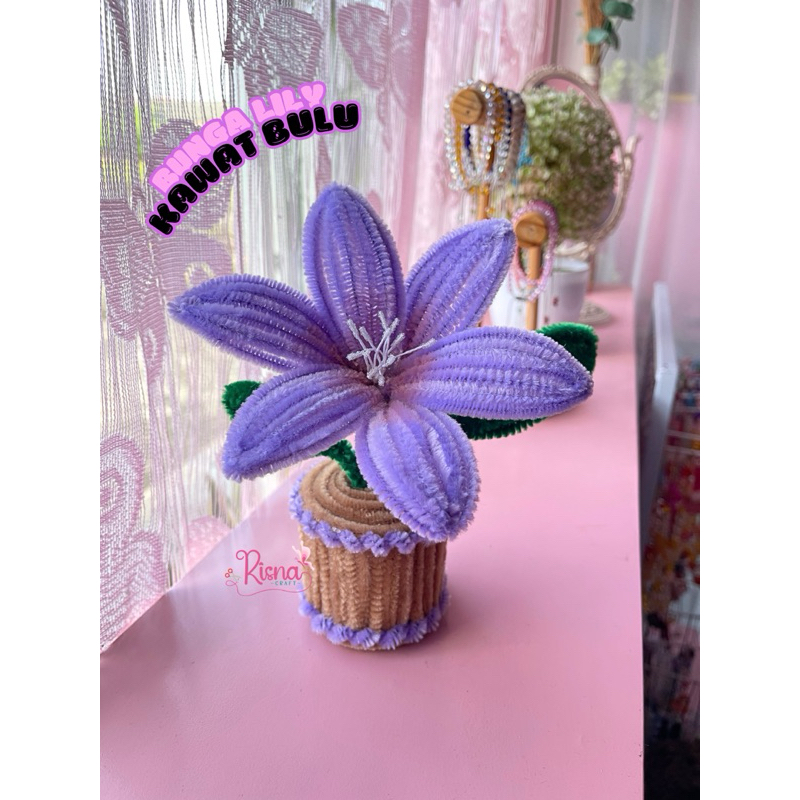 Jual Bunga Kawat Bulu. Hiasan Bunga Pipe Cleaner. Flower Pot | Shopee ...