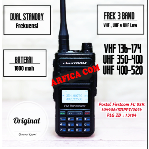 Jual HT FIRSTCOM FC 88R FC88R FC-88R TRIBAND ORIGINAL GARANSI RESMI ...