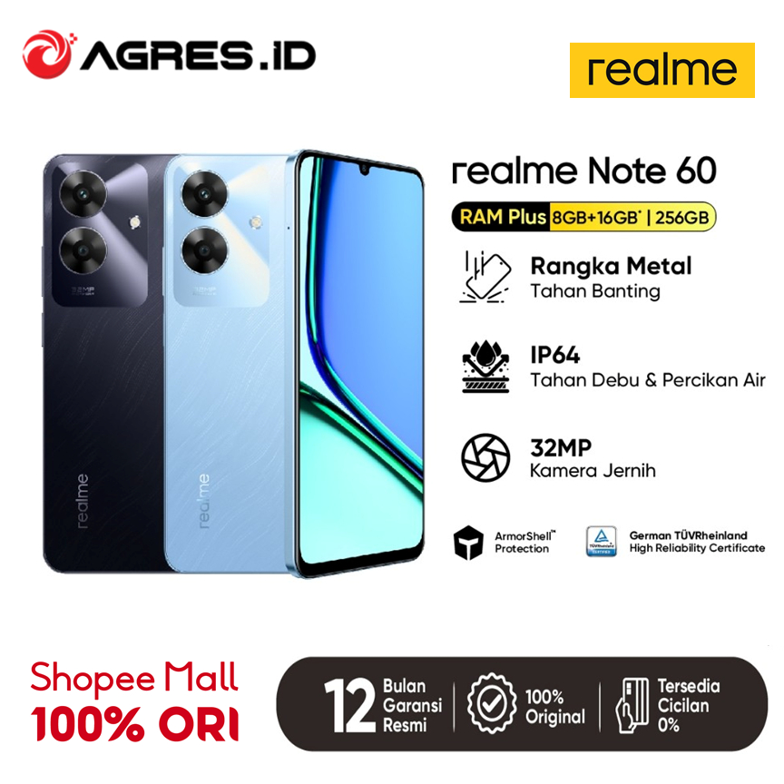 Jual REALME NOTE 60 4GB 64GB 6GB 128GB MARBLE BLACK VOYAGE BLUE GARANSI ...