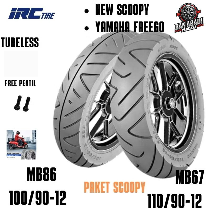 Jual Paket Ban Motor Scoopy Baru IRC MB86 100 90 Ring 12 dan MB67 110 ...