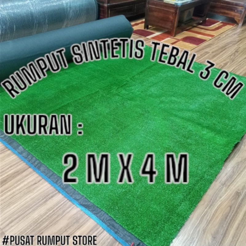 Jual KARPET RUMPUT SINTETIS 1 ROLL UKURAN 2X4 METER TIPE SWISS TEBAL 3 ...
