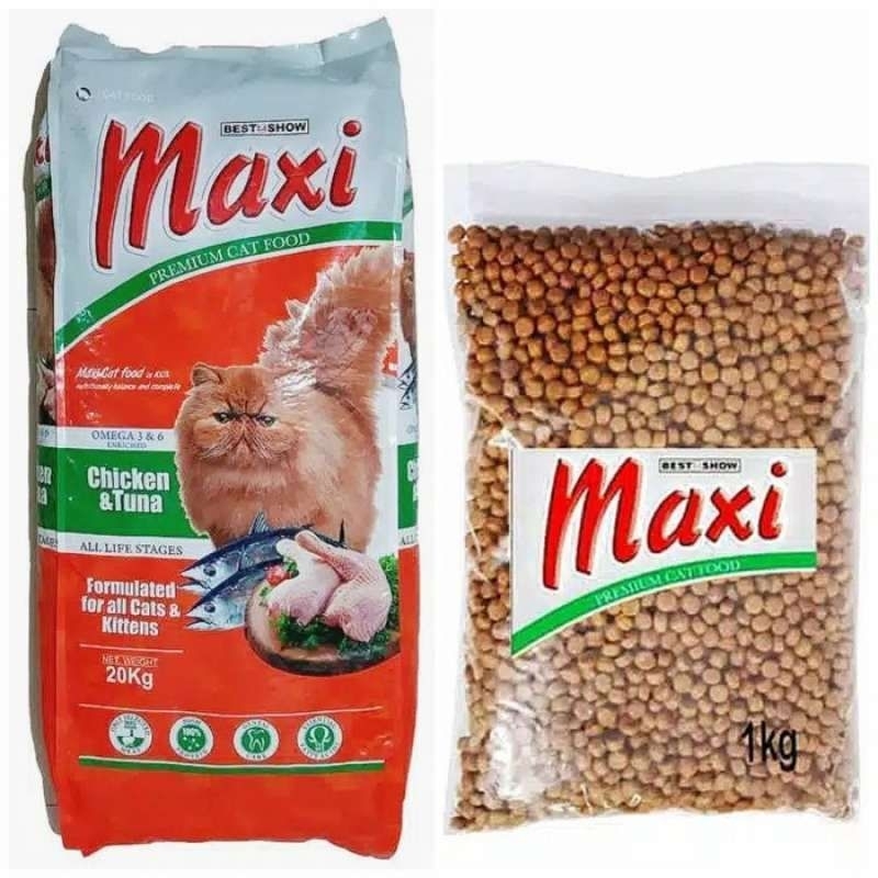 Jual Maxi Chicken Tuna Makanan Kucing Premium Meo Mix Repack 1 Kg