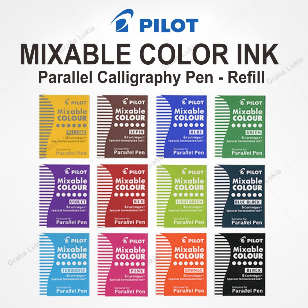 Pilot Parallel Calligraphy Pen Refill Cartridges - Red Ink, Pack Of 6