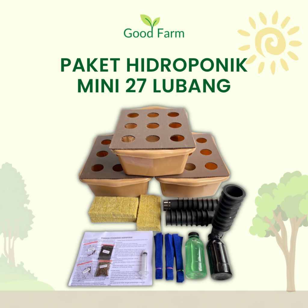 GoodFarm - Paket Hidroponik Lengkap 27 Lubang 3 Bak SL