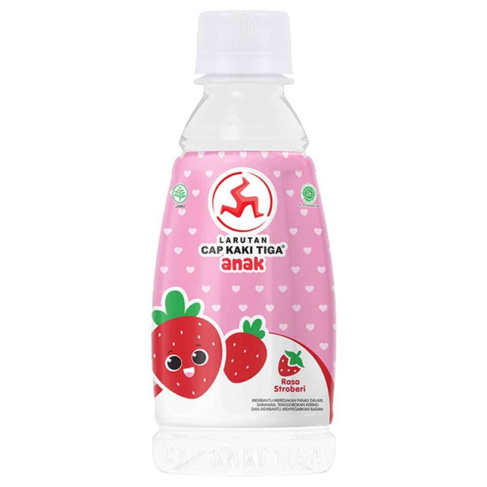 Jual Larutan Cap Kaki Tiga Anak Rasa Strawberry Pet 250ml | Shopee ...