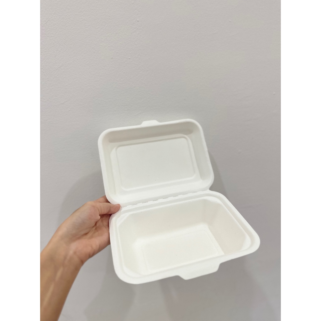 Jual 50 pcs Bagasse 600ml Clamshell Lunchbox Takeaway | Shopee Indonesia
