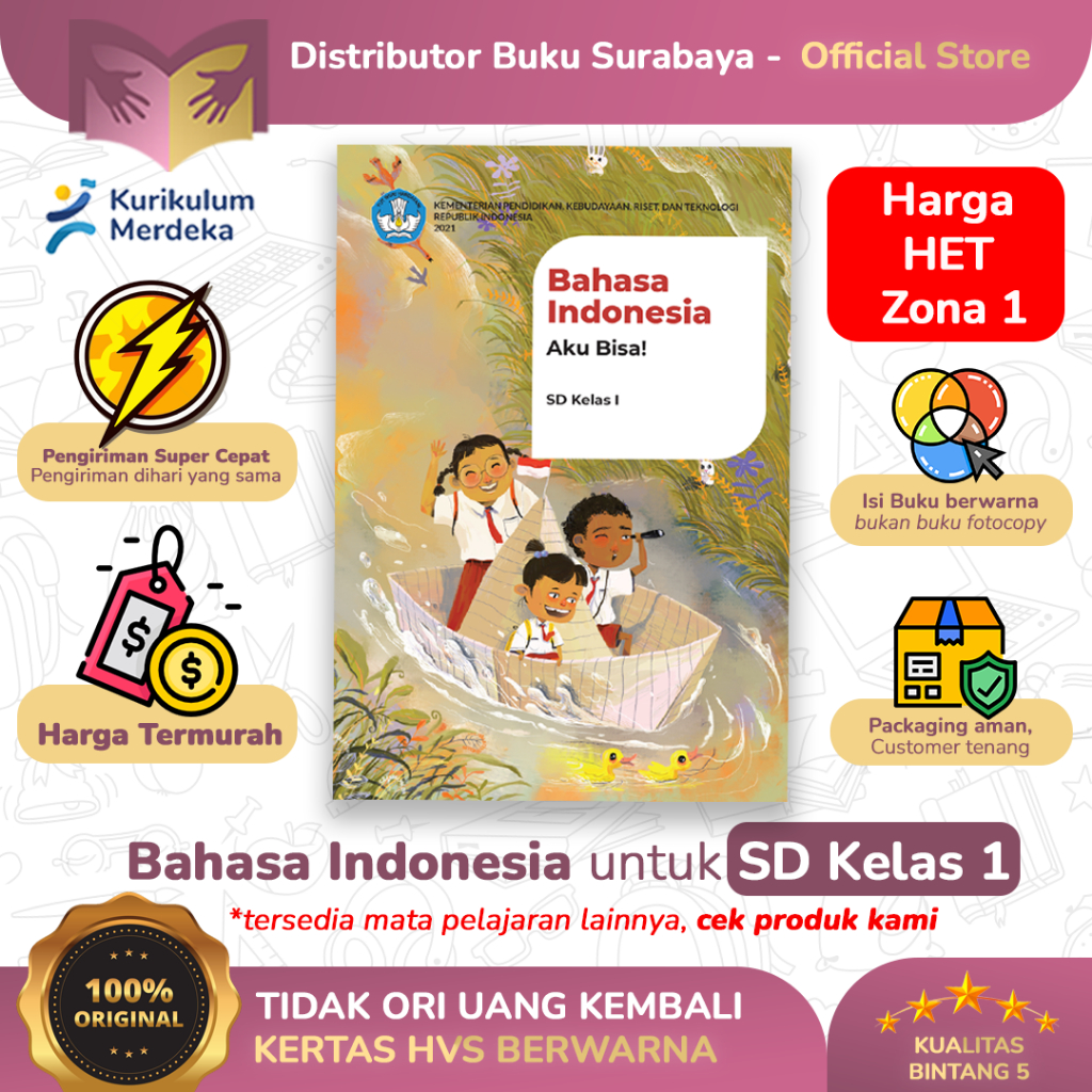 Jual Buku Bahasa Indonesia Kelas 1 SD - Buku Paket Siswa - Kurikulum ...