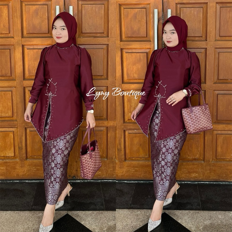 Jual One Set Ziella Rok Songket // Kurung Melayu Modern Terkini ...