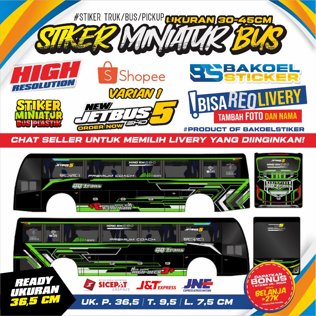 Jual STIKER MINIATUR BUS PLASTIK MERK RKC NEWW UK. 36,5CM | Shopee ...