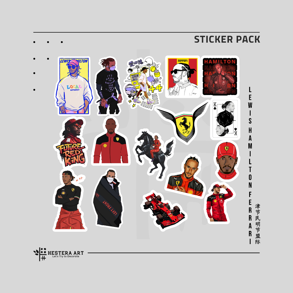 Jual Stiker Pembalap F1 Sticker Vinyl Doff Laminasi | Stiker Lewis ...